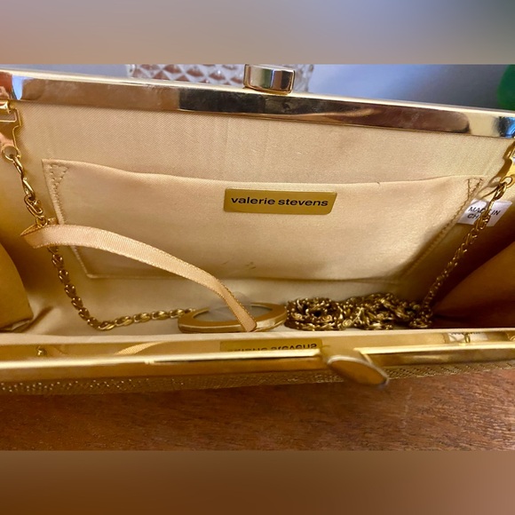Valerie Stevens Gold Mesh Clutch Bag Purse - Picture 2 of 7